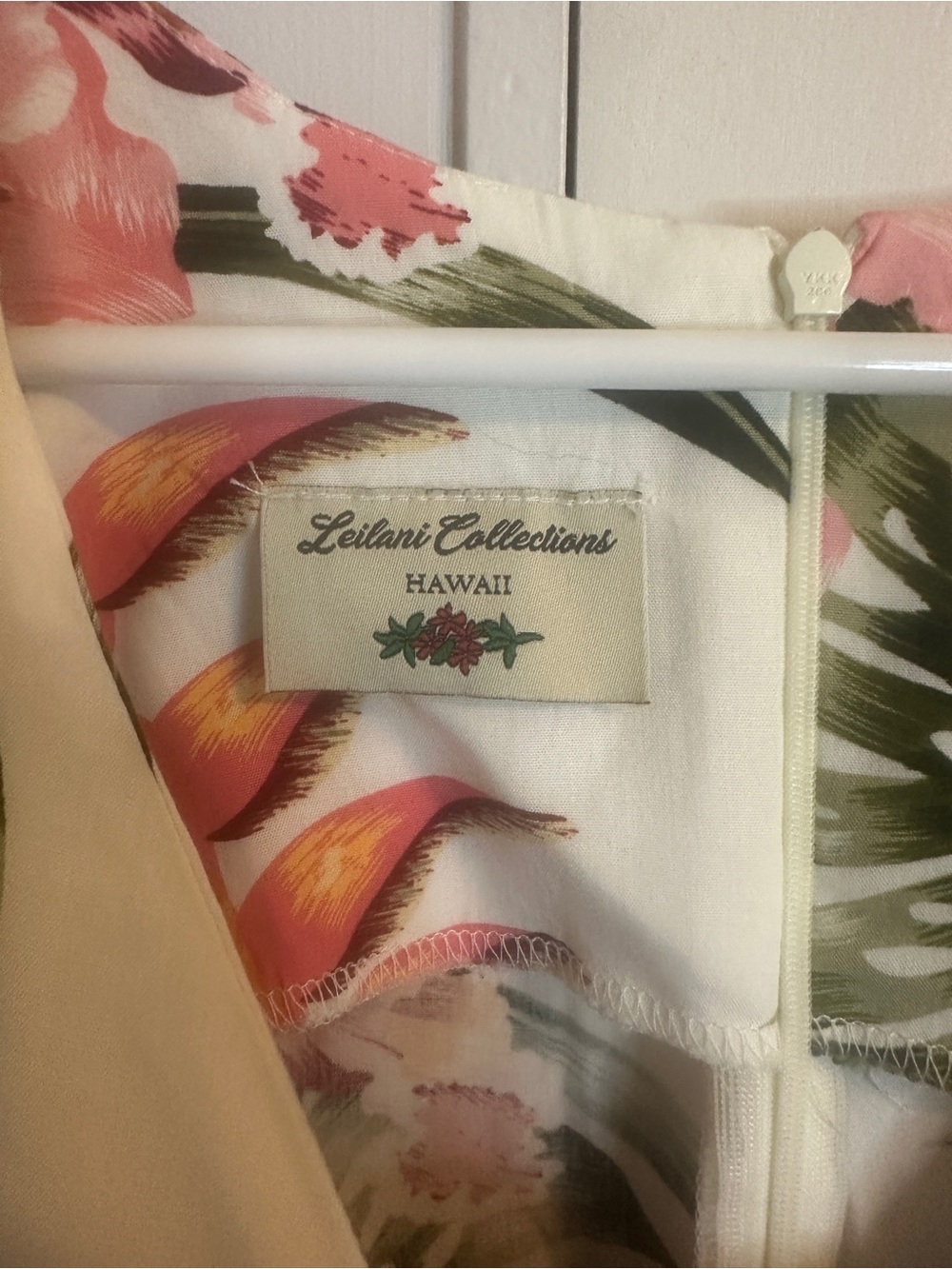Leilani Collections Hawaii Tropical Floral Midi Dress White Orchid Size 10/12 - Picture 6 of 8